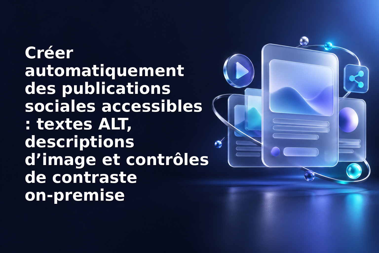 Créer automatiquement des publications sociales accessibles : textes ALT, descriptions d’image et contrôles de contraste on‑premise