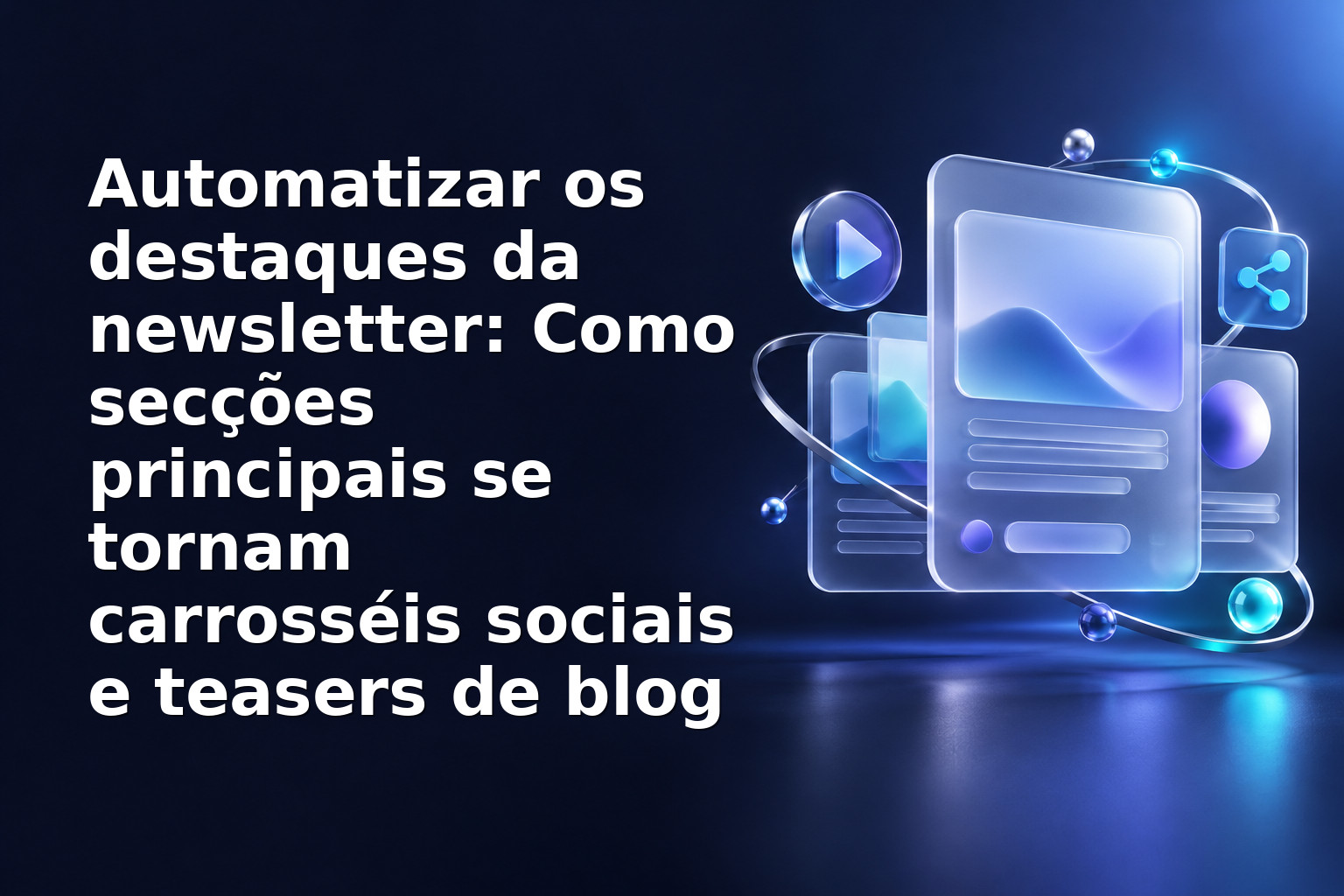 Automatizar os destaques da newsletter: Como secções principais se tornam carrosséis sociais e teasers de blog