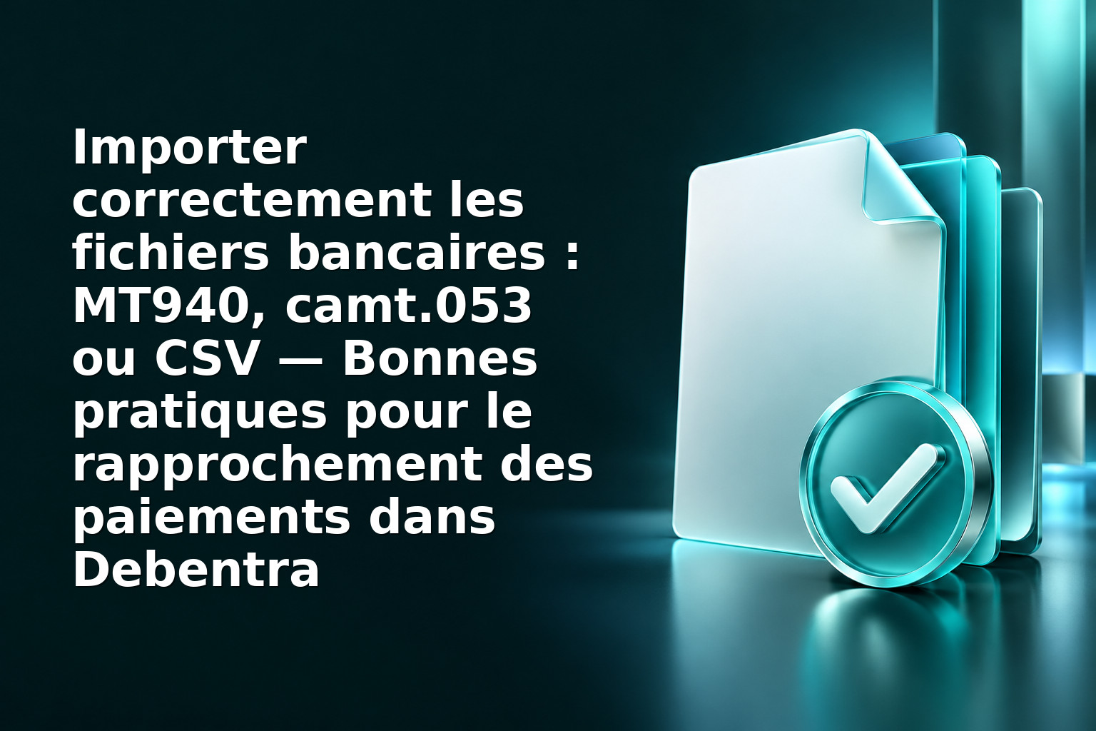 Importer correctement les fichiers bancaires : MT940, camt.053 ou CSV — Bonnes pratiques pour le rapprochement des paiements dans Debentra