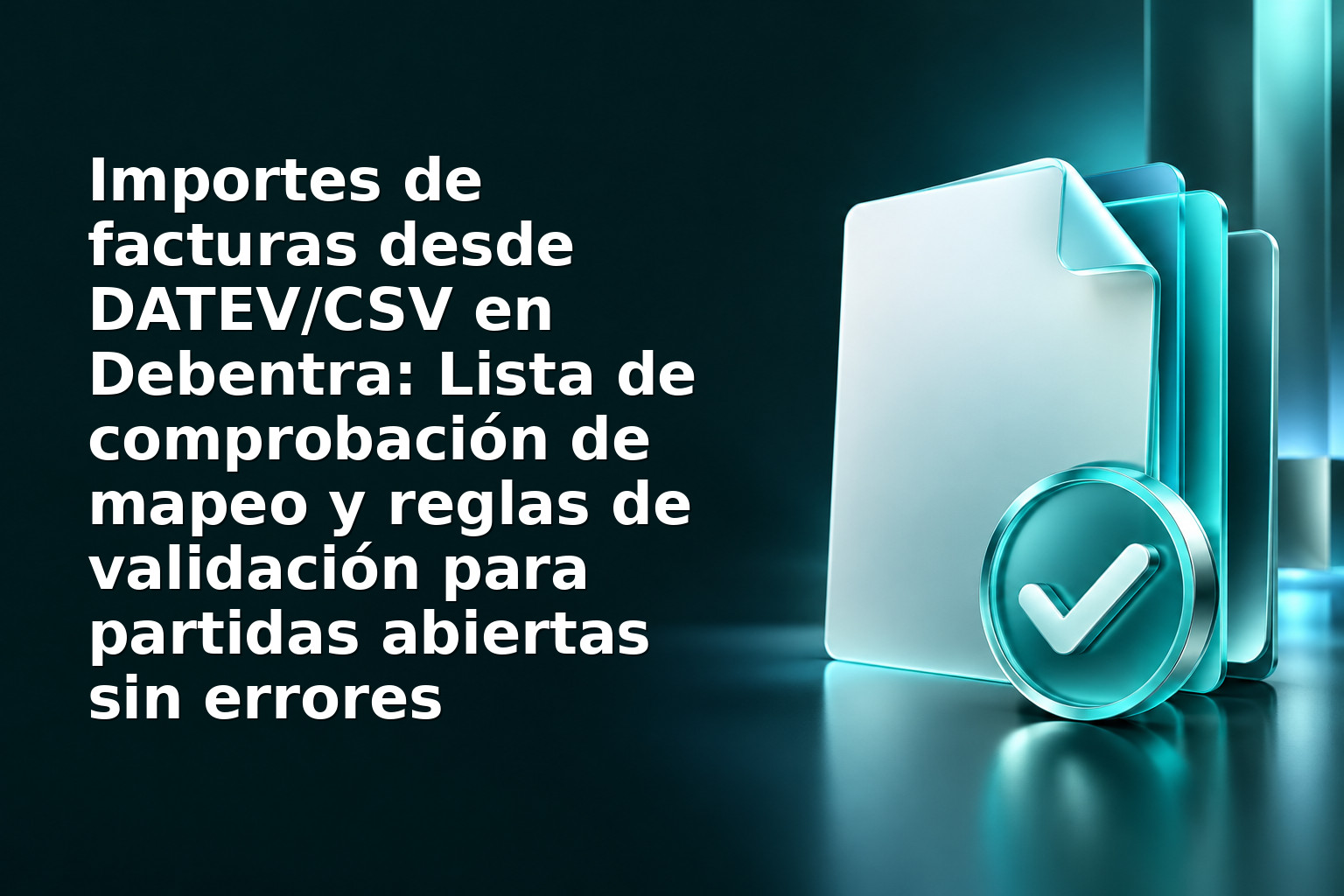 Importes de facturas desde DATEV/CSV en Debentra: Lista de comprobación de mapeo y reglas de validación para partidas abiertas sin errores