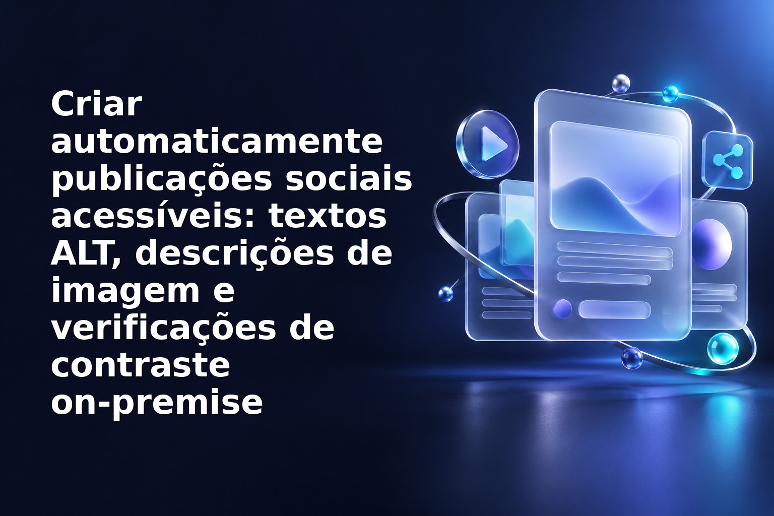 Criar automaticamente publicações sociais acessíveis: textos ALT, descrições de imagem e verificações de contraste on‑premise